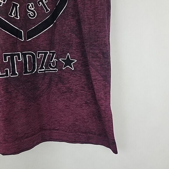 Affliction TShirt Mens Small Red Black All Over Print Burnout Crew Tee Live Fast - Picture 6 of 8